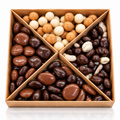 COFFRET 4 compartiments fruits secs chocolats