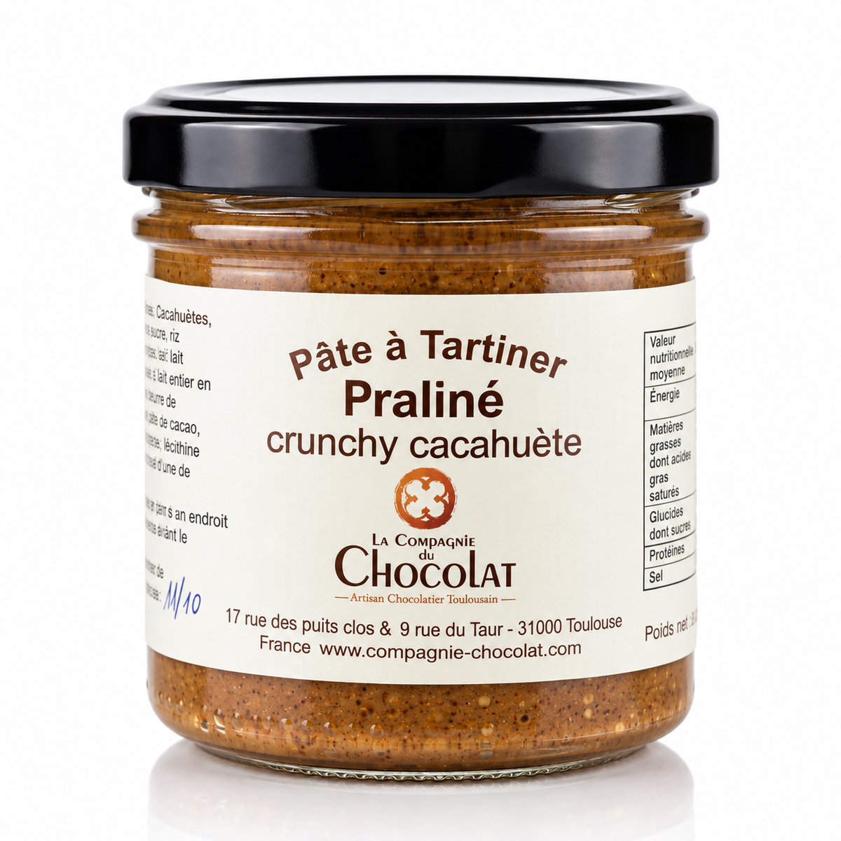 Pate à tartiner praliné crunchy cacahuète