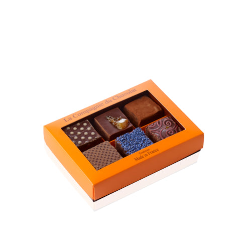 Boite de 6 fudges chocolat noir - 210 grs