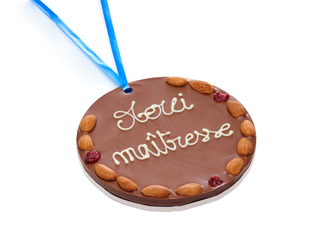 Médaille Merci Maîtresse chocolat lait
