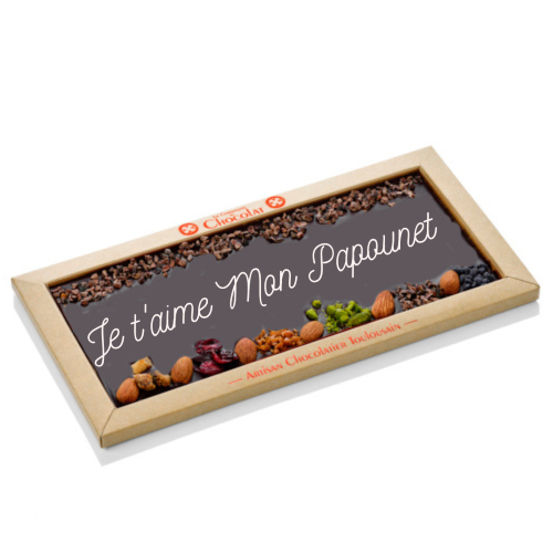 Tableau, Je t'aime mon Papounet chocolat noir