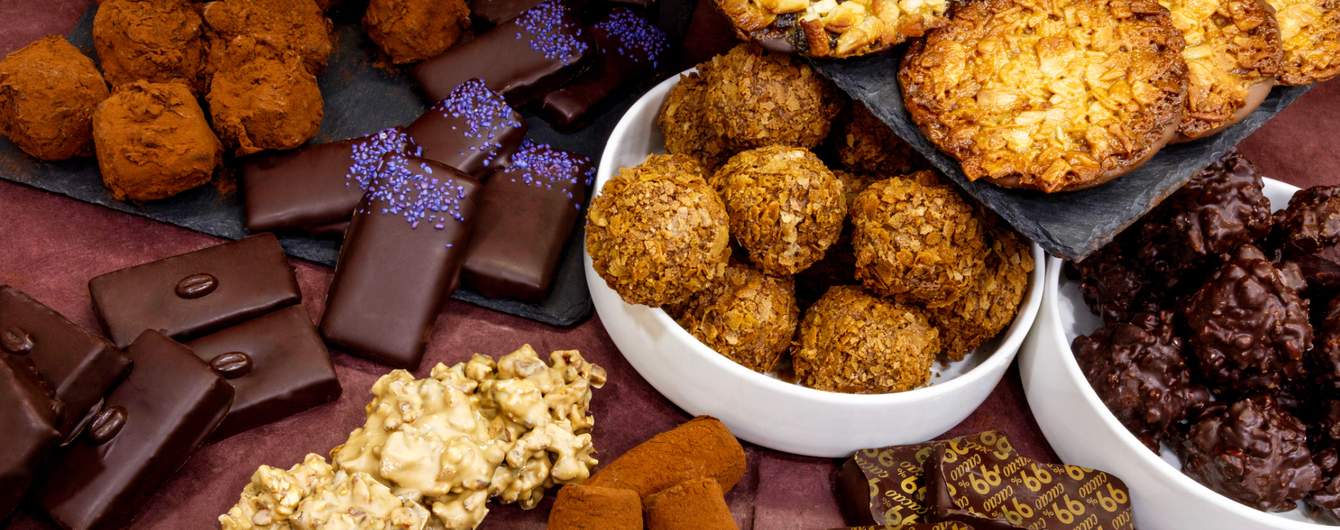 Truffes chocolat noir et chocolat Dulcey / On dine chez Nanou