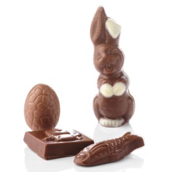 LAPIN HEUREUX CHOCOLAT AU LAIT GARNI 