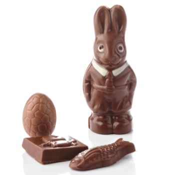 LAPIN SALOPETTE CHOCOLAT AU LAIT GARNI 