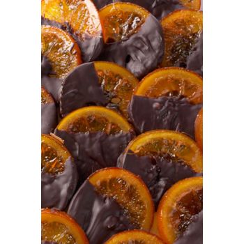 Rondelles d'oranges enrobées de chocolat noir 200 grs