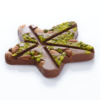 ETOILE PLATE CHOCOLAT LAIT  AMANDES ET PISTACHES