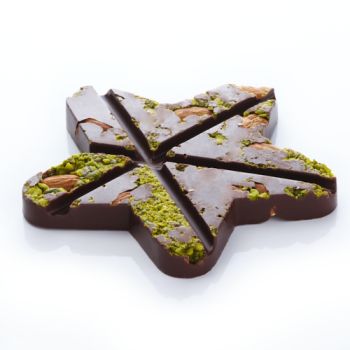 ETOILE PLATE CHOCOLAT NOIR  AMANDES ET PISTACHES