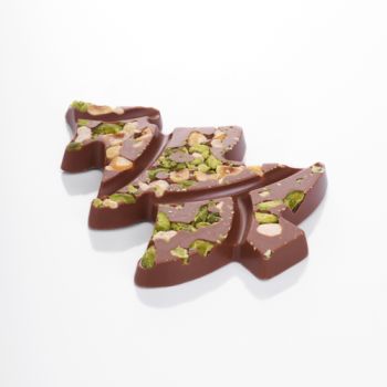 SAPIN PLAT CHOCOLAT LAIT  AMANDES ET PISTACHES