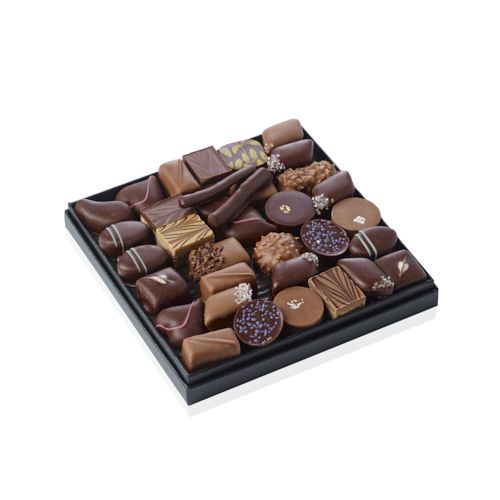 Coffret de petits chocolats noir : Feuilles tout chocolat